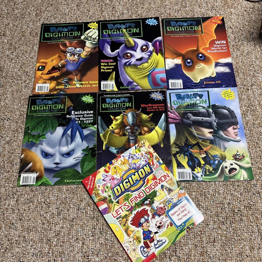 Lot of 6 Vintage 2000 #1-6 Digimon Books - conditions vary +Let's find Digimon